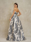 E480 Floral Jacquard Gown